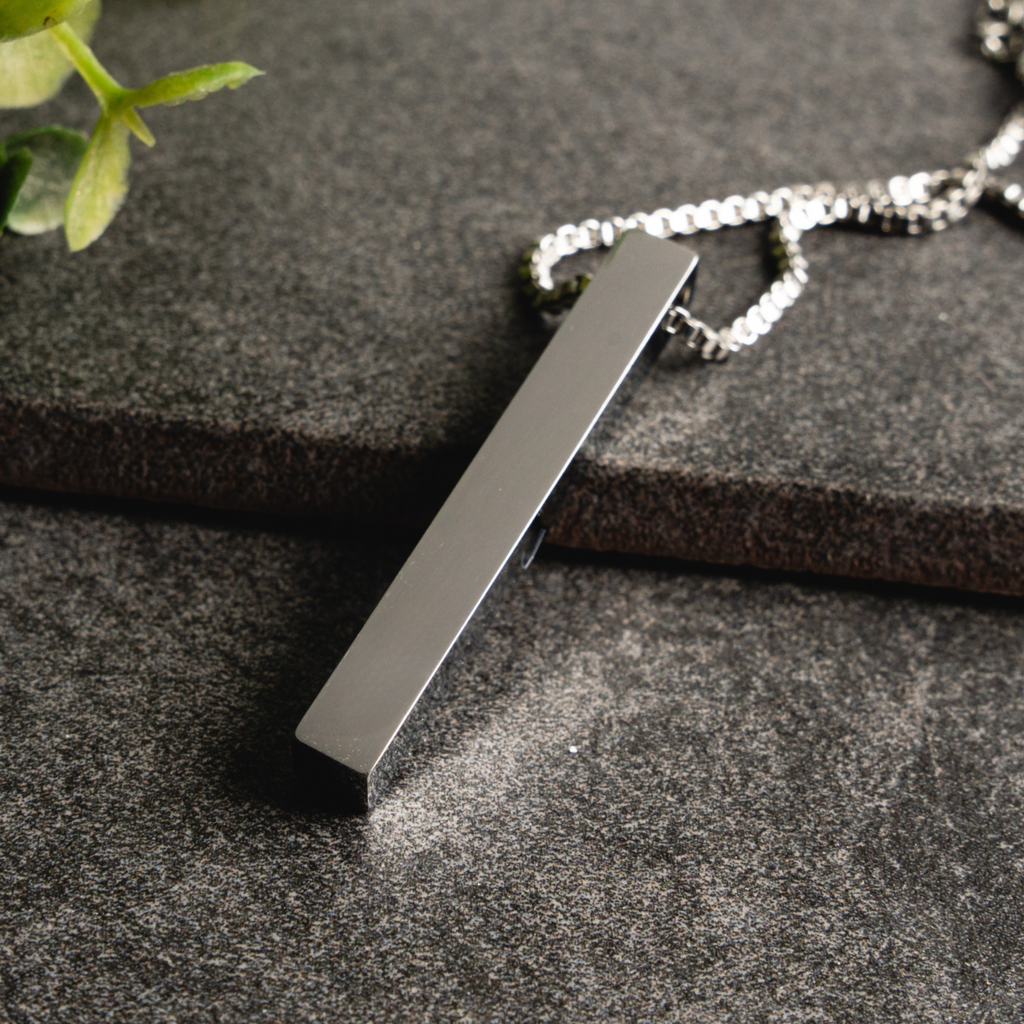 TTC Vertical Bar Necklace Pendant with Chain