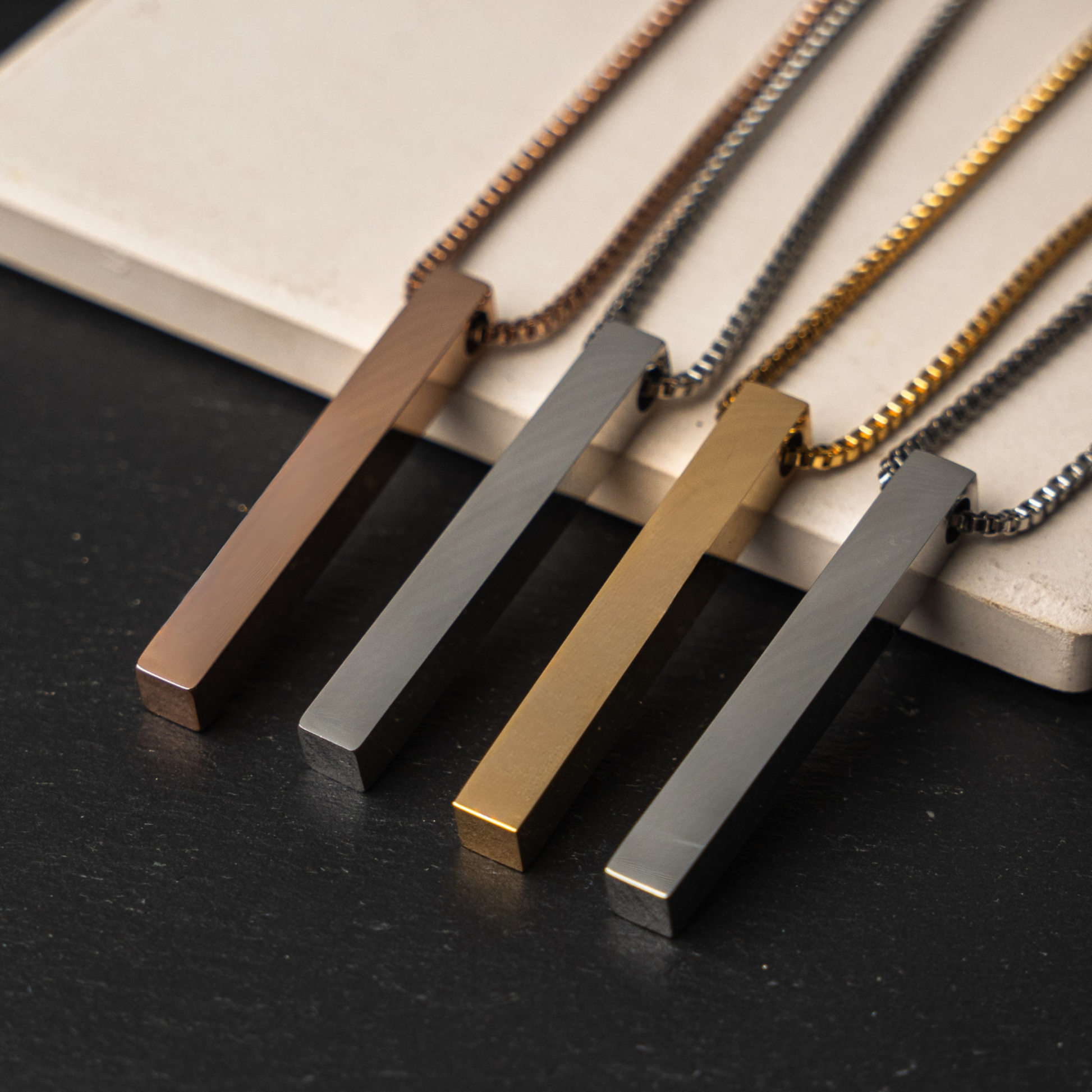 TTC Vertical Bar Necklace Pendant with Chain