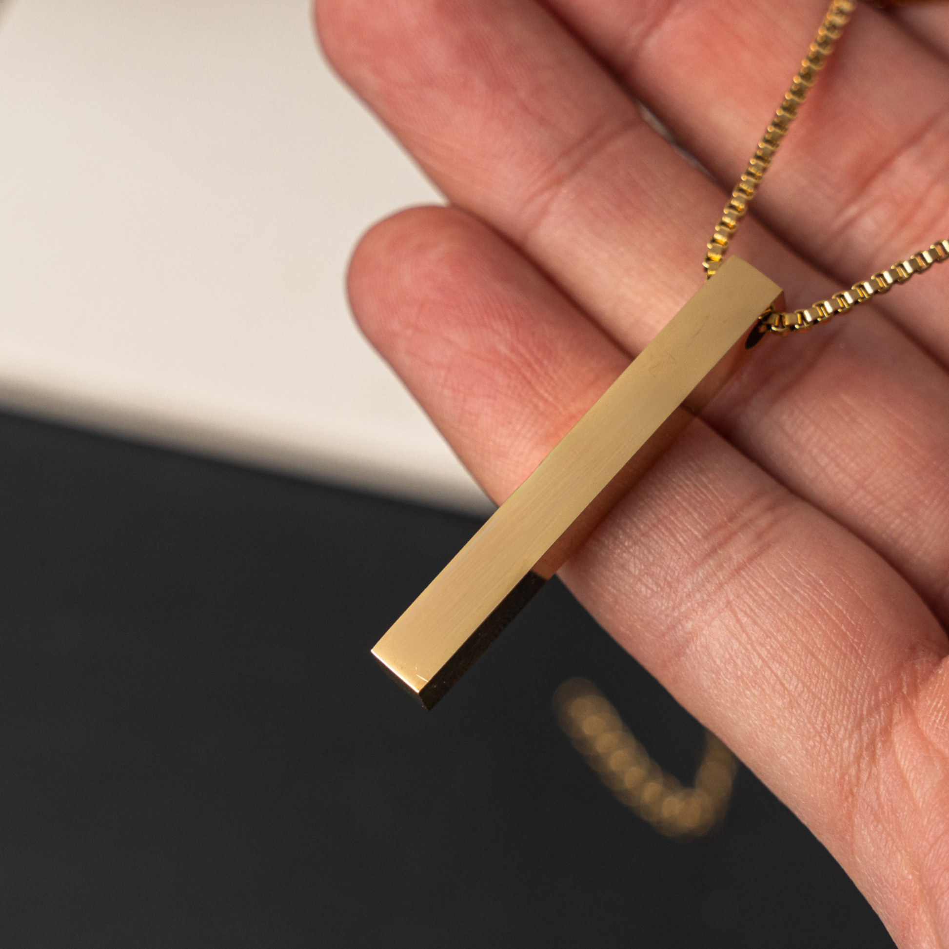 TTC Vertical Bar Necklace Pendant with Chain